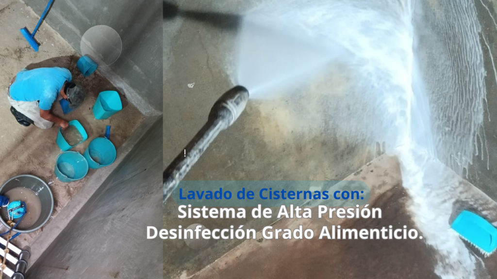 Lavado de cisternas con sistemas de alta presión.